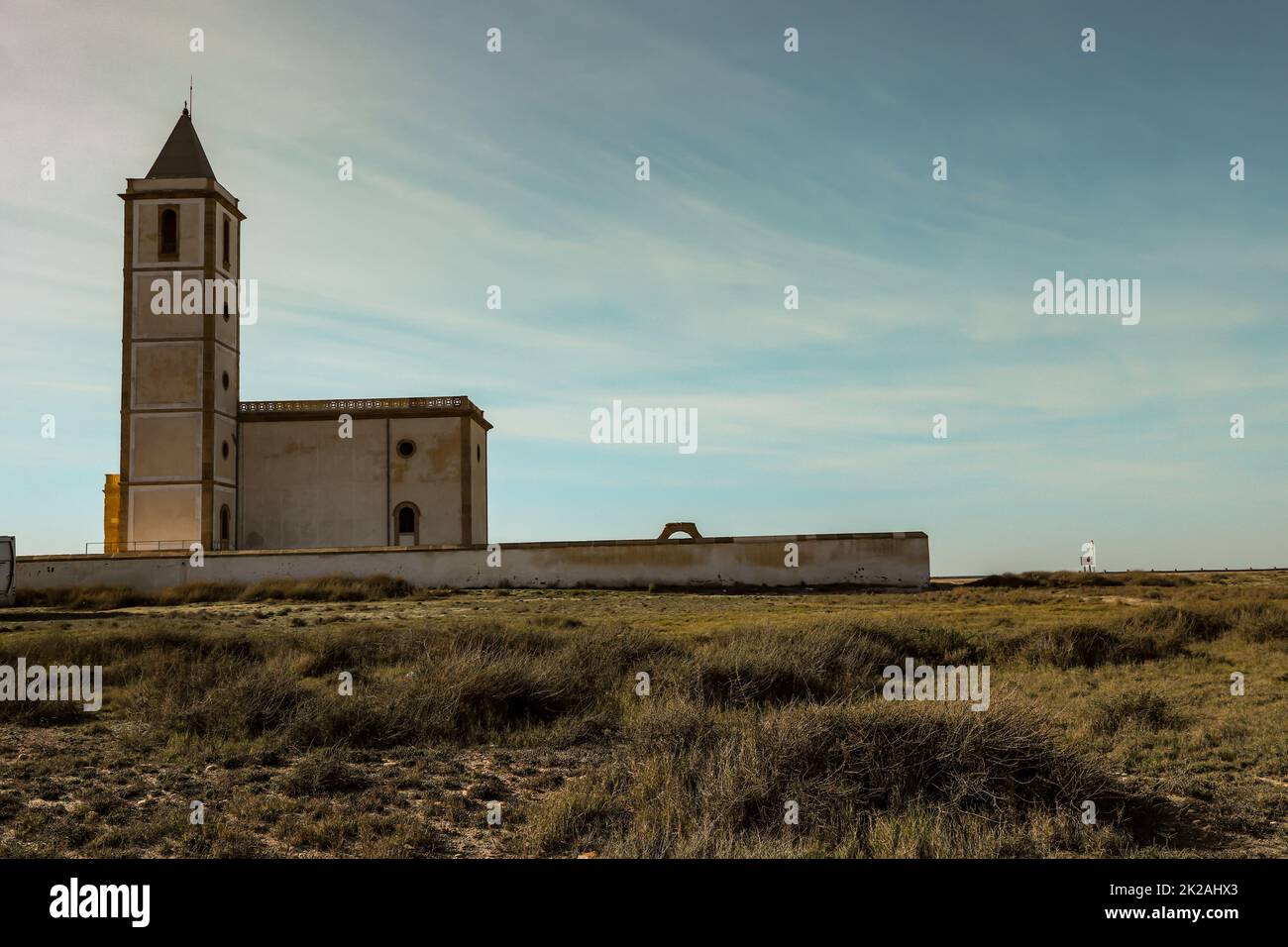 Las Salinas Kirche Almeria Stockfoto