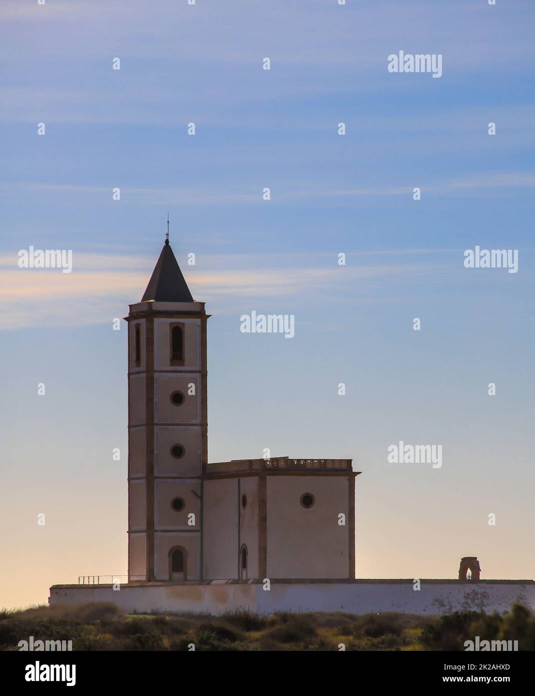 Las Salinas Kirche Almeria Stockfoto