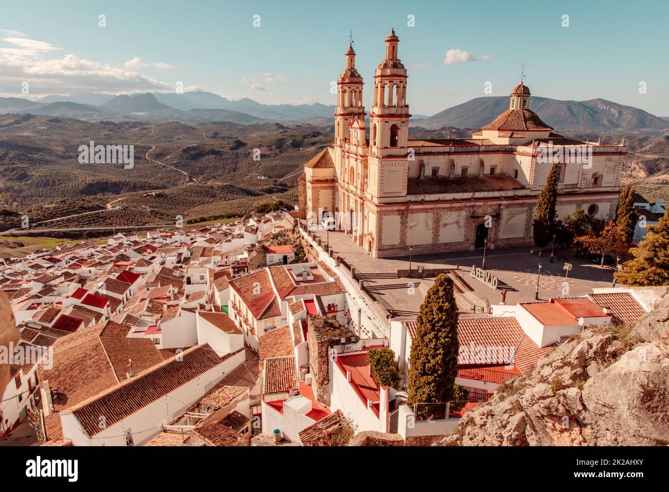 Reisen Sie durch Andalusien Ruta de los Pueblos Blancos Stockfoto