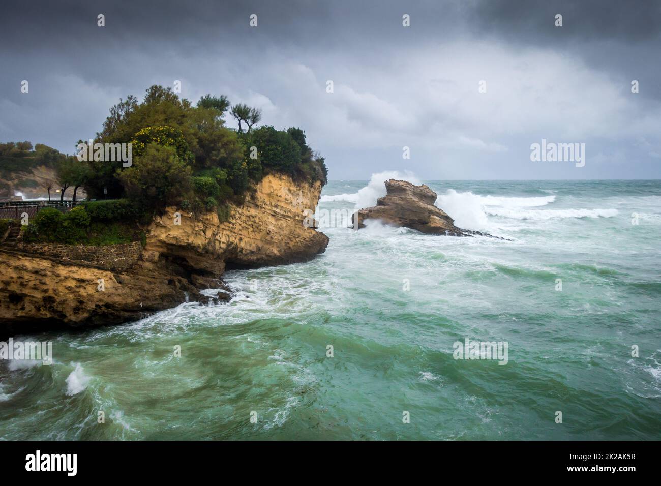 Felsen von Basta und am Meer in biarritz Stockfoto