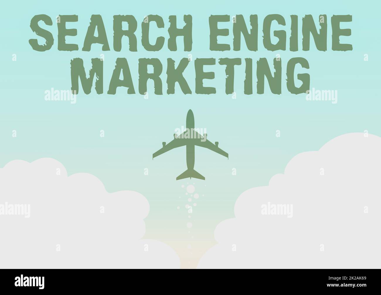 Handschriftentext Suchmaschinen-Marketing, Wort geschrieben auf Online-digitale Optimierung und Ranking von Websites Illustration von Flugzeug starten schnell Stockfoto