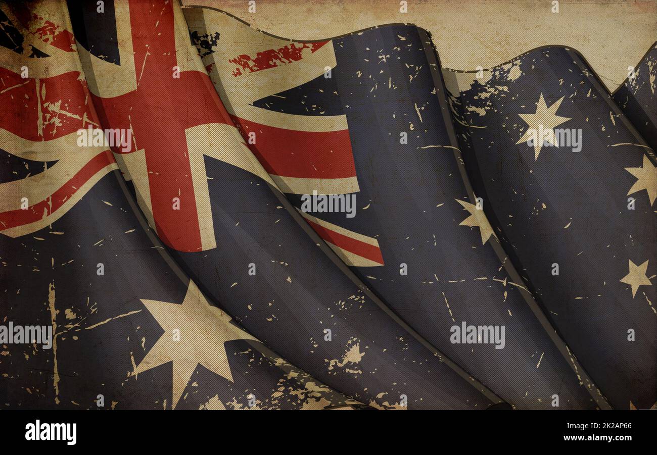 Australische Flagge Altpapier Stockfoto
