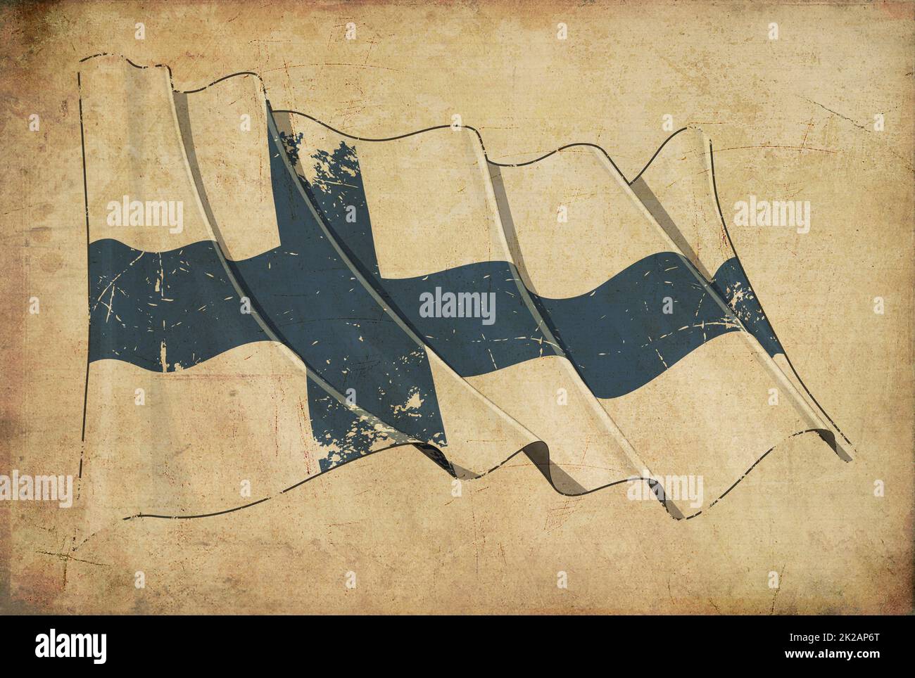Strukturierter Hintergrund Der Finnischen Grunge Flag Stockfoto
