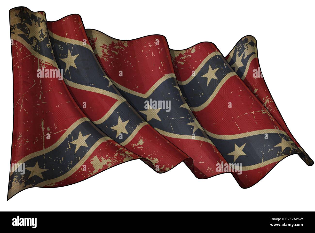 Historische Flagge der Konföderierten Rebellen Stockfoto