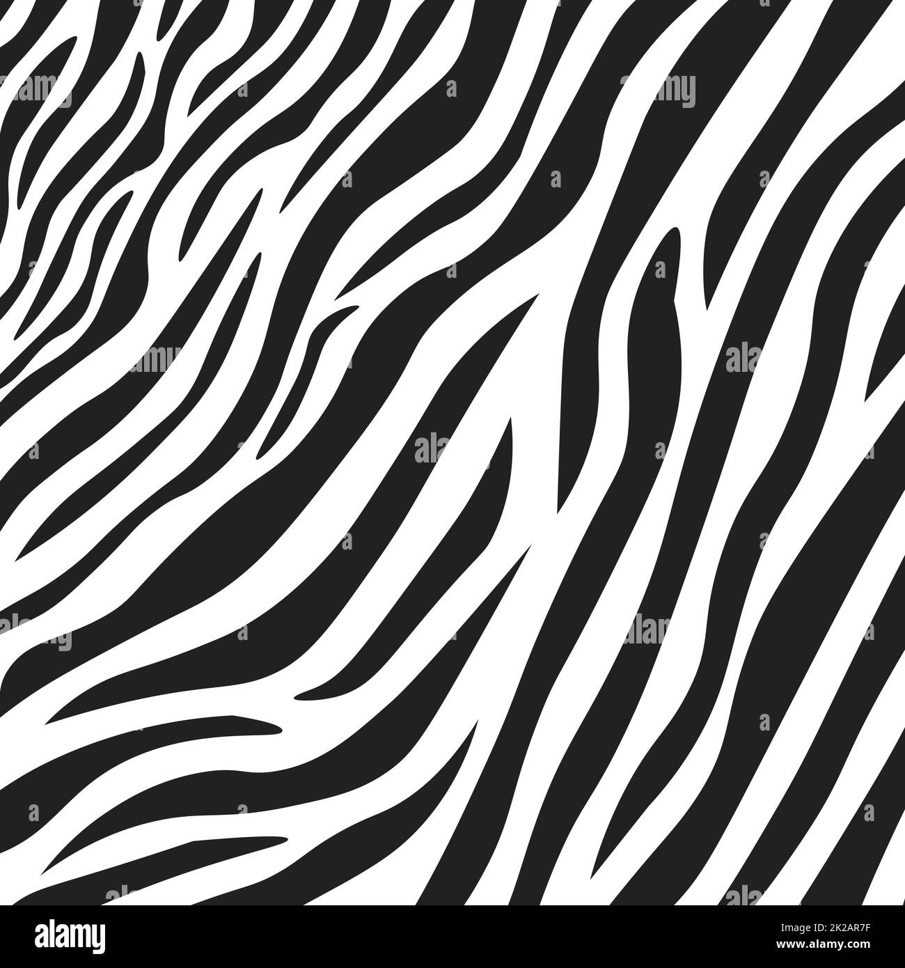 Wellige schwarze und weiße Zebrafellstruktur – Vektor Stockfoto