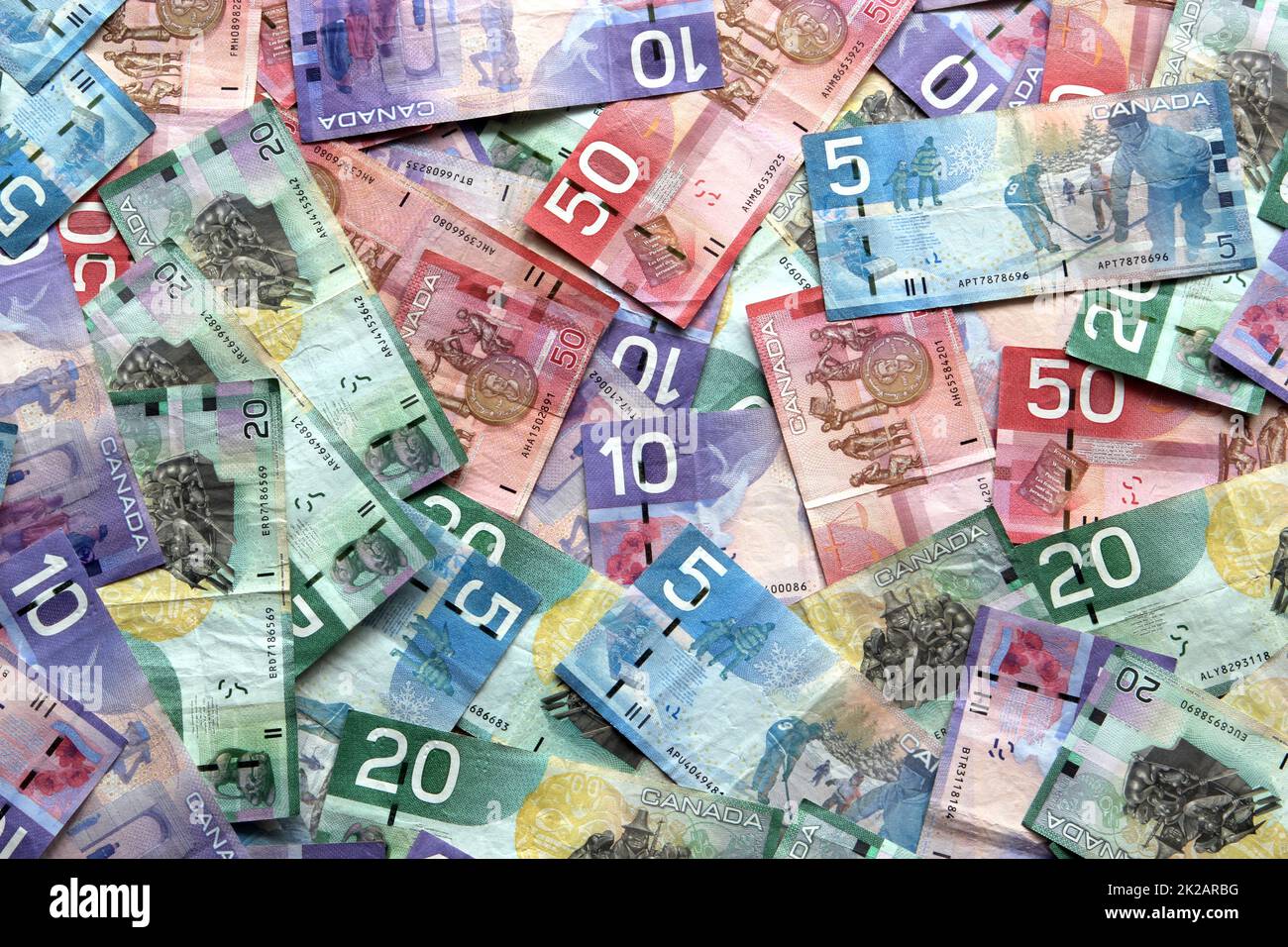 Kanadische Dollar-Banknoten Stockfoto