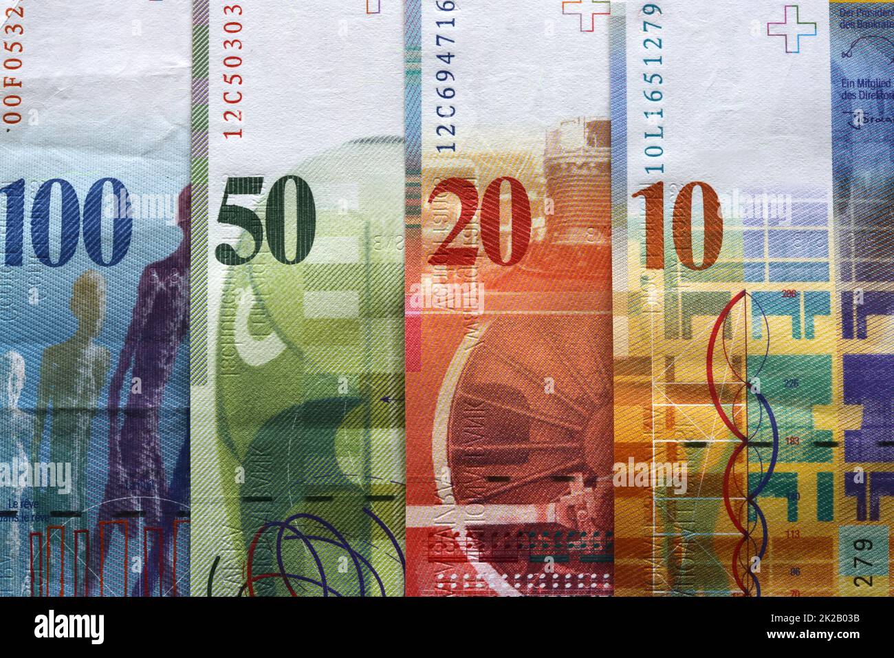 Schweizer Franken-Banknoten Stockfoto