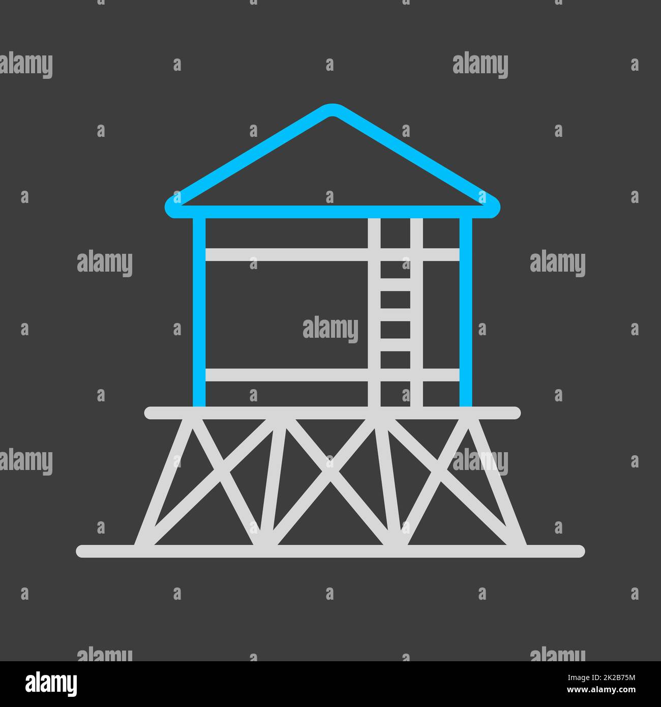 Symbol für isolierten Wasserturm-Vektor Stockfoto
