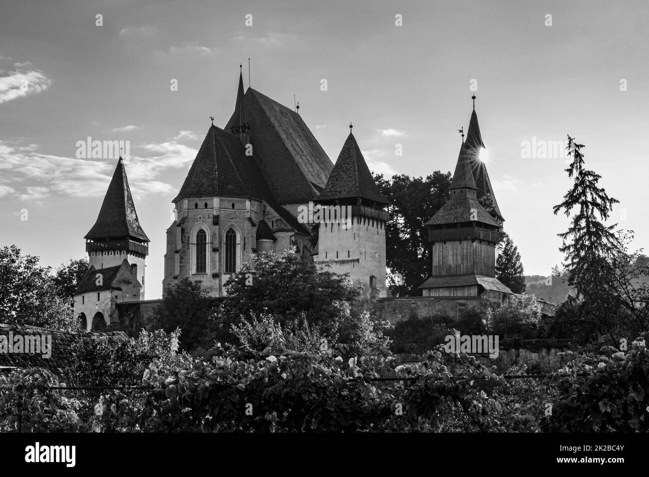 Die historische Schlosskirche von Biertan in Rumänien Stockfoto