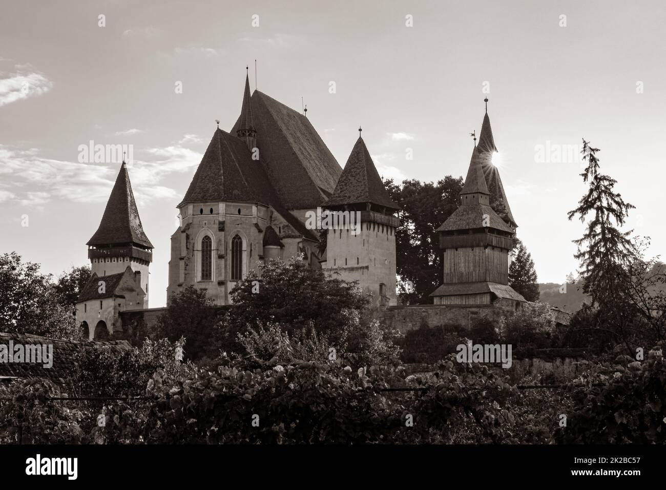 Die historische Schlosskirche von Biertan in Rumänien Stockfoto