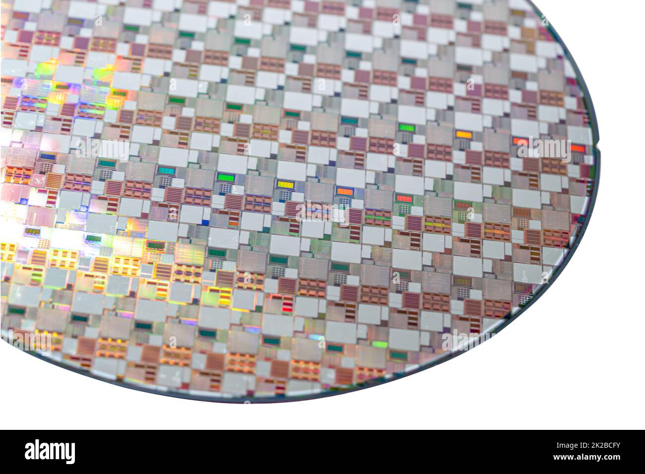 Siliziumwafer für die Herstellung von Halbleitern von integrierten Schaltkreisen. Stockfoto