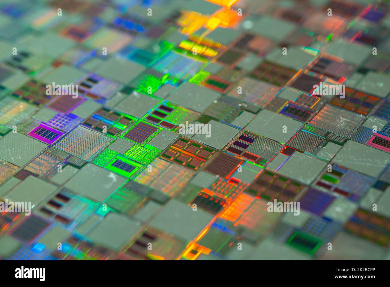 Siliziumwafer für die Herstellung von Halbleitern von integrierten Schaltkreisen. Stockfoto