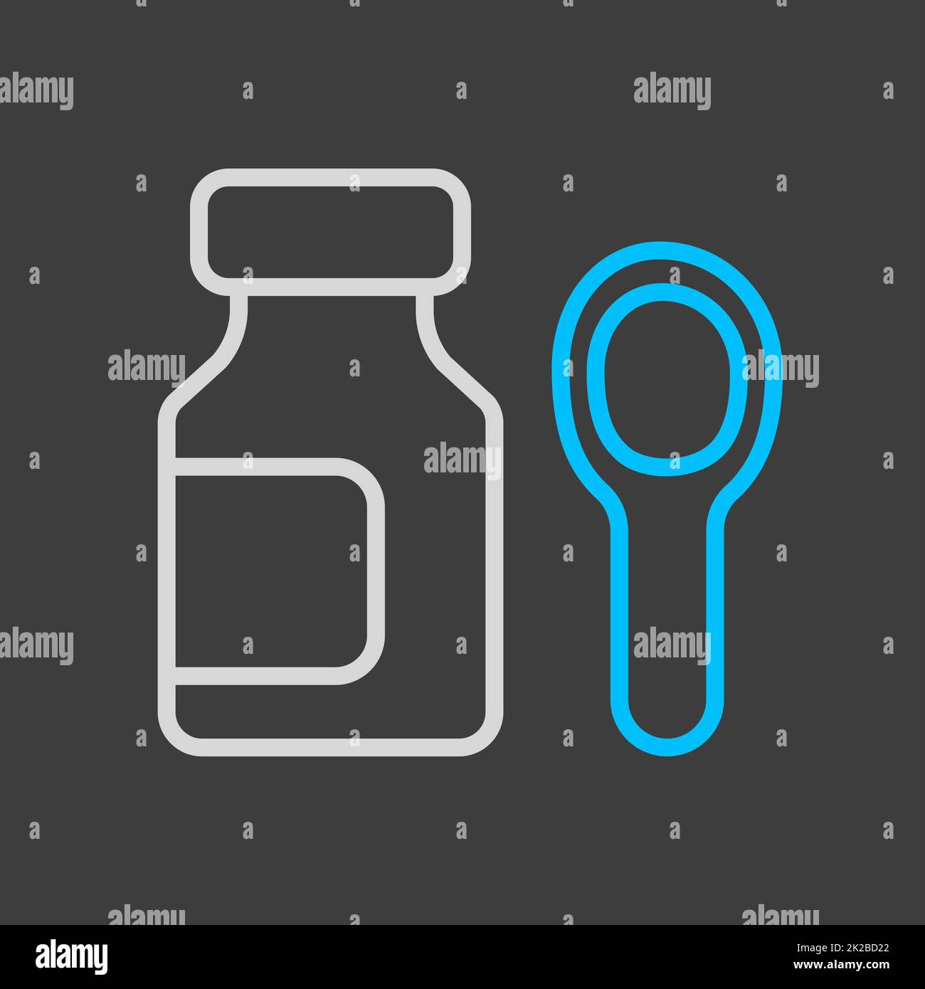 Vektorsymbol für Sirup-Arzneimittelflaschen Stockfoto