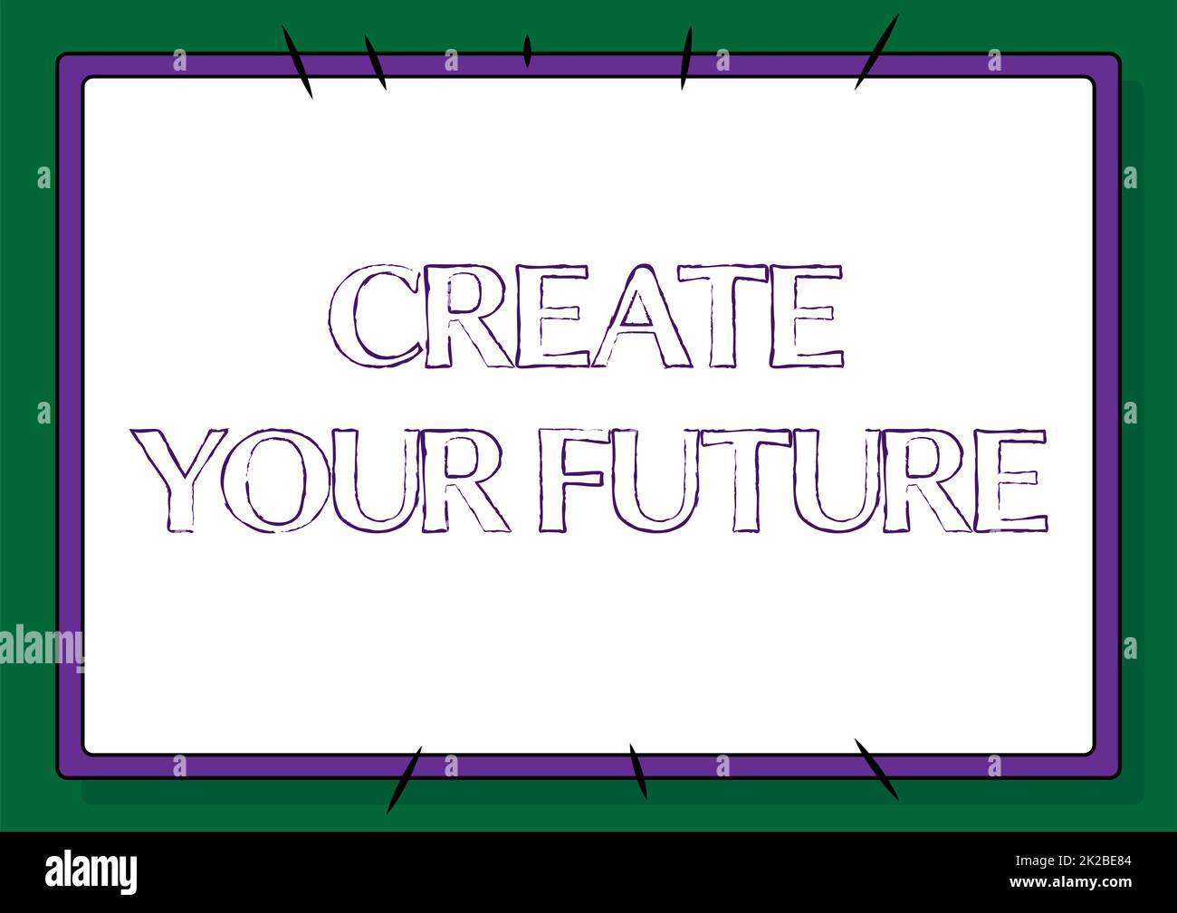 Textunterschrift Präsentieren Erstellen Sie Ihre Zukunft, Geschäftsübersicht Wissen Sie, was Sie wollen und wie Sie bereit sind, mit VA Line Illustrated Backgrounds zu erreichen Stockfoto