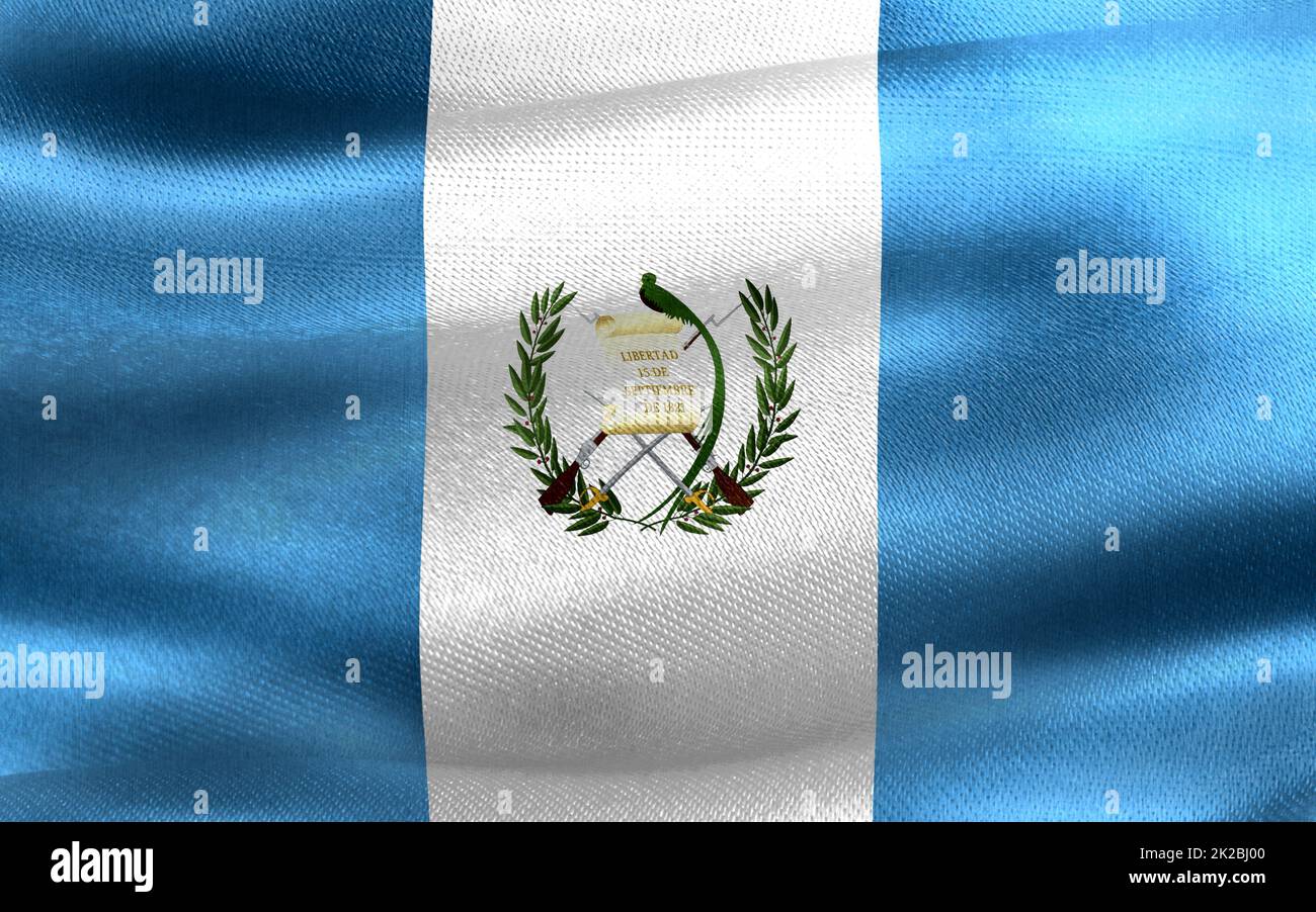 Guatemala-Flagge - realistische wehende Stoffflagge Stockfoto