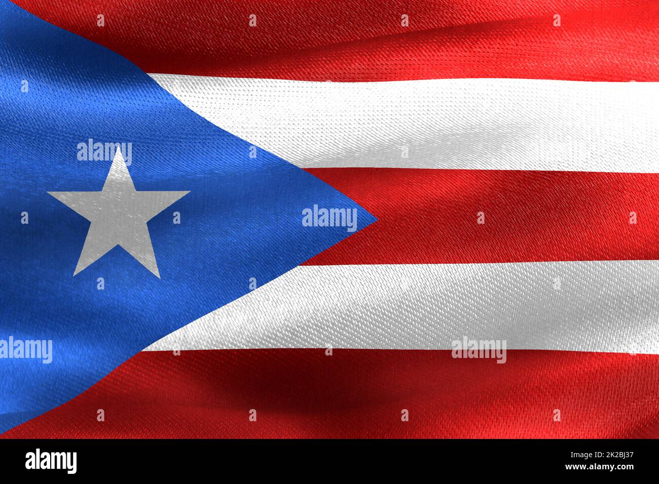 3D-Illustration einer Puerto-Rico-Flagge - realistisch winkende Stoffflagge Stockfoto