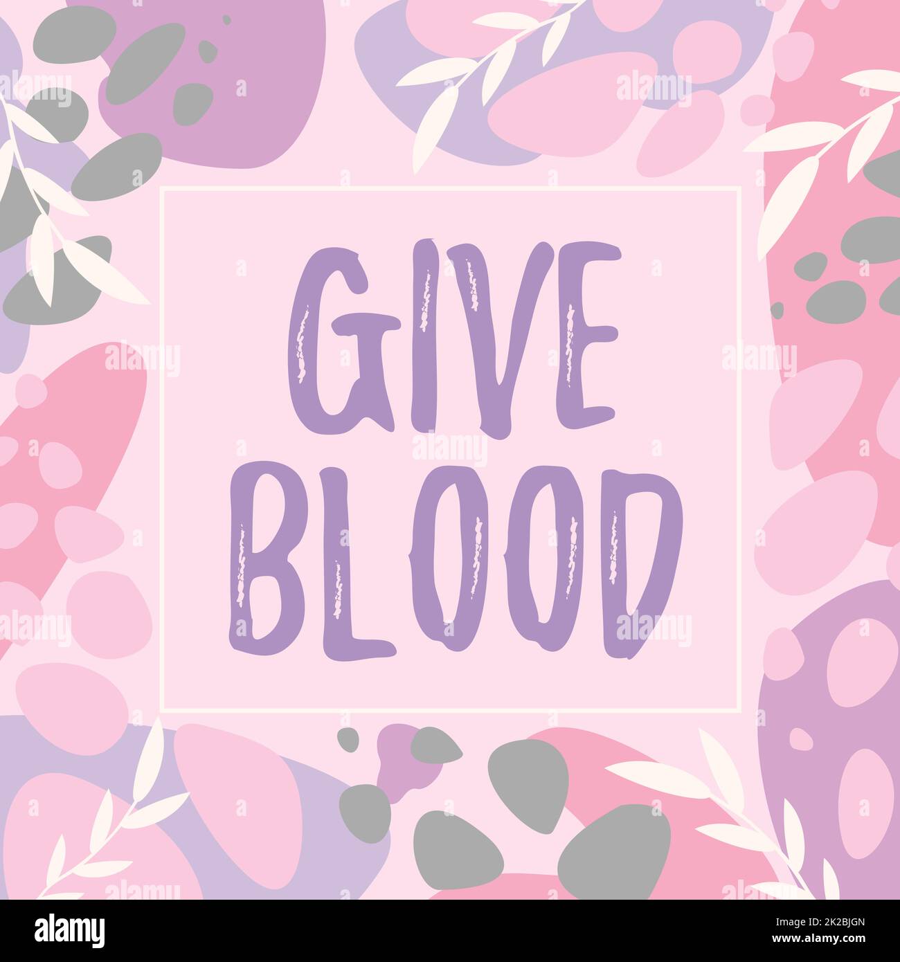 Textunterschrift mit Blutspenden, Geschäftsidee eine Person lässt freiwillig Blut ziehen und für Transfusionen verwenden Textrahmen, umgeben mit assortiertem F Stockfoto