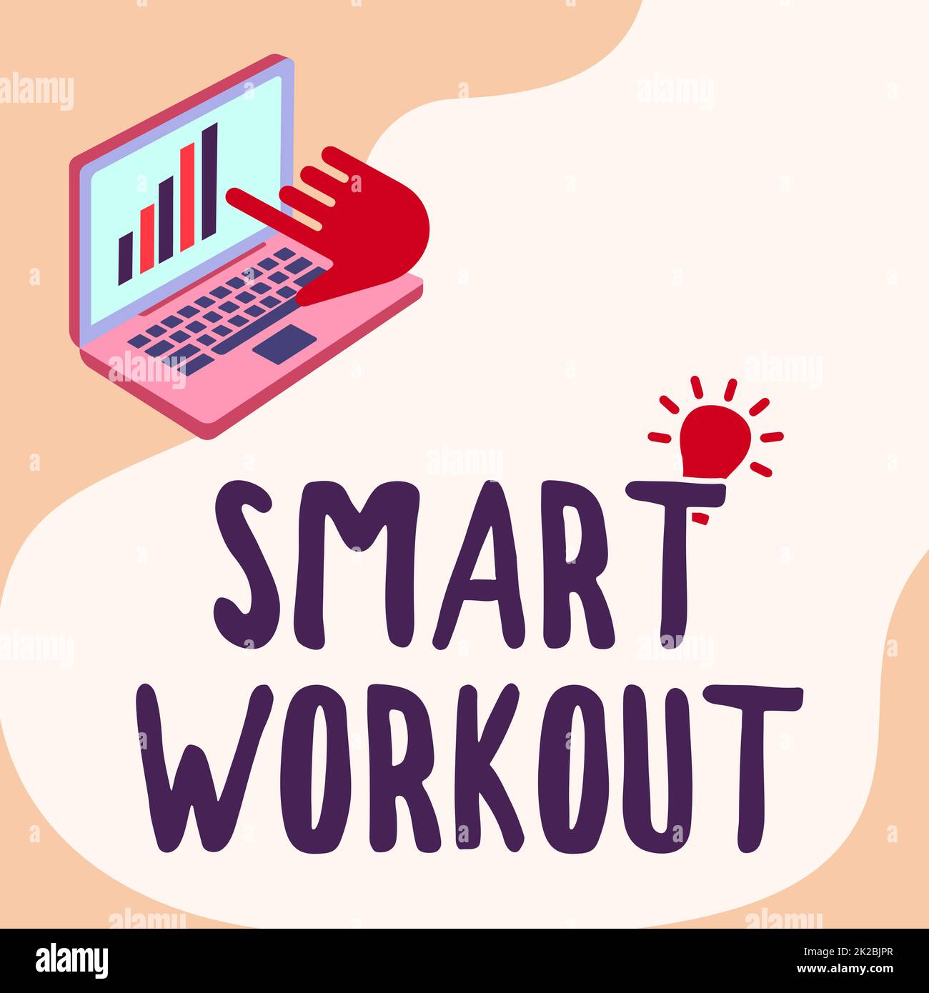 Konzeptionelle Darstellung Smart Workout, Wort geschrieben auf Eigenentwicklung Übung, um das Muskelwachstum zu maximieren Laptop Zeichnung zeigt Graph Growth Hand POI Stockfoto