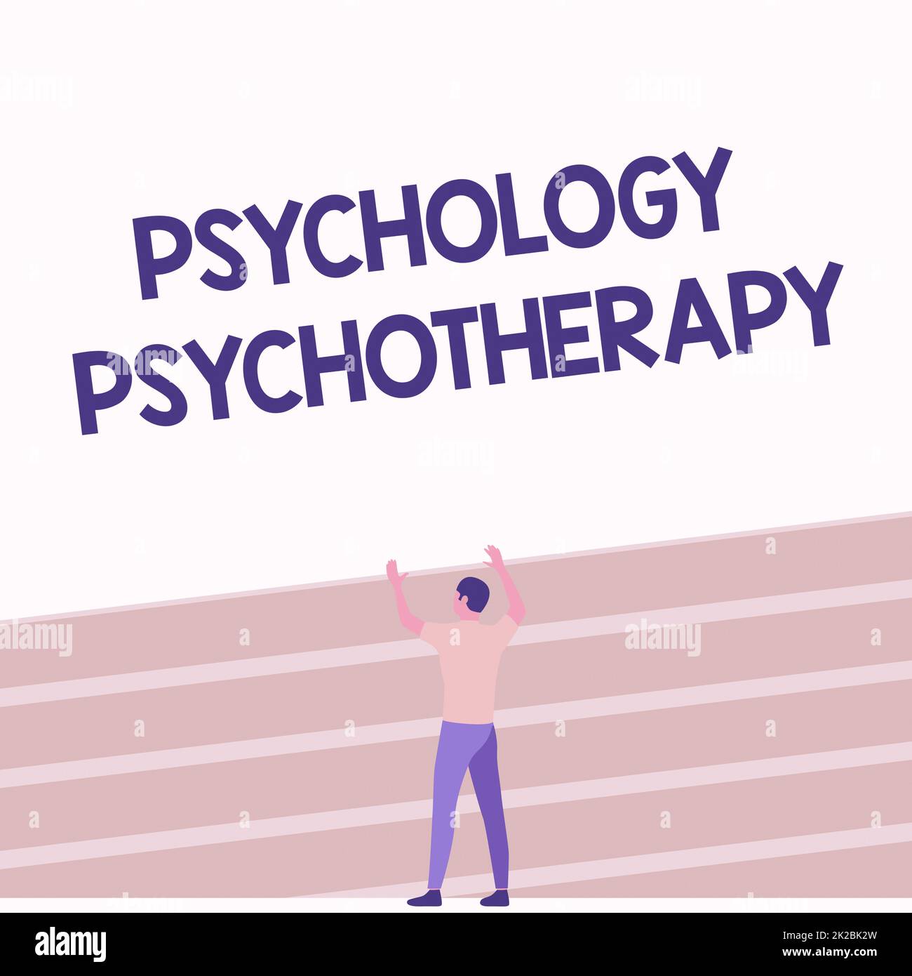 Textunterschrift präsentiert Psychologie Psychotherapie, Geschäftsidee Verwendung einer psychologischen Methode zur Behandlung von psychischen Erkrankungen Athletic man Standing on Track F Stockfoto