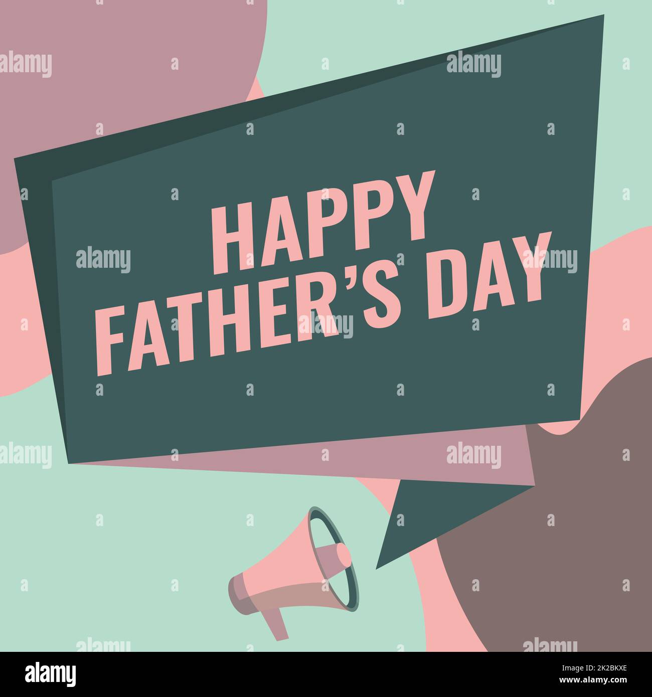 Handschriftliches Schild Happy Father S is Day. Konzeptfeier zu Ehren von Vätern und Vaterschaft Megaphone Drawing spricht mit Chat Box Ankündigung. Stockfoto