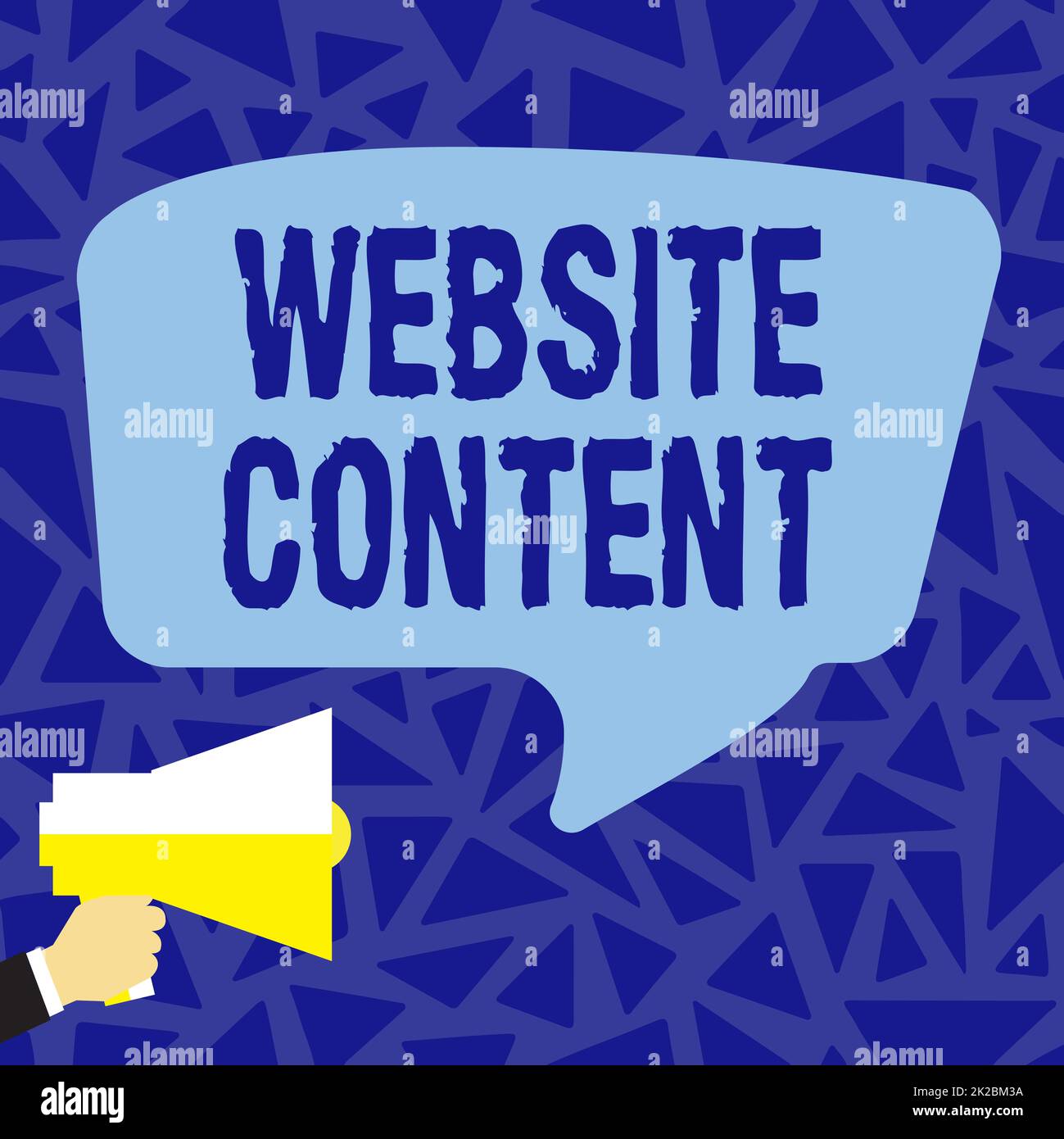 Handschrift Zeichen Website-Inhalt. Geschäftskonzept Website-Inhalt Lautes Megaphon, das neue wunderbare Ankündigung an die Öffentlichkeit macht Stockfoto
