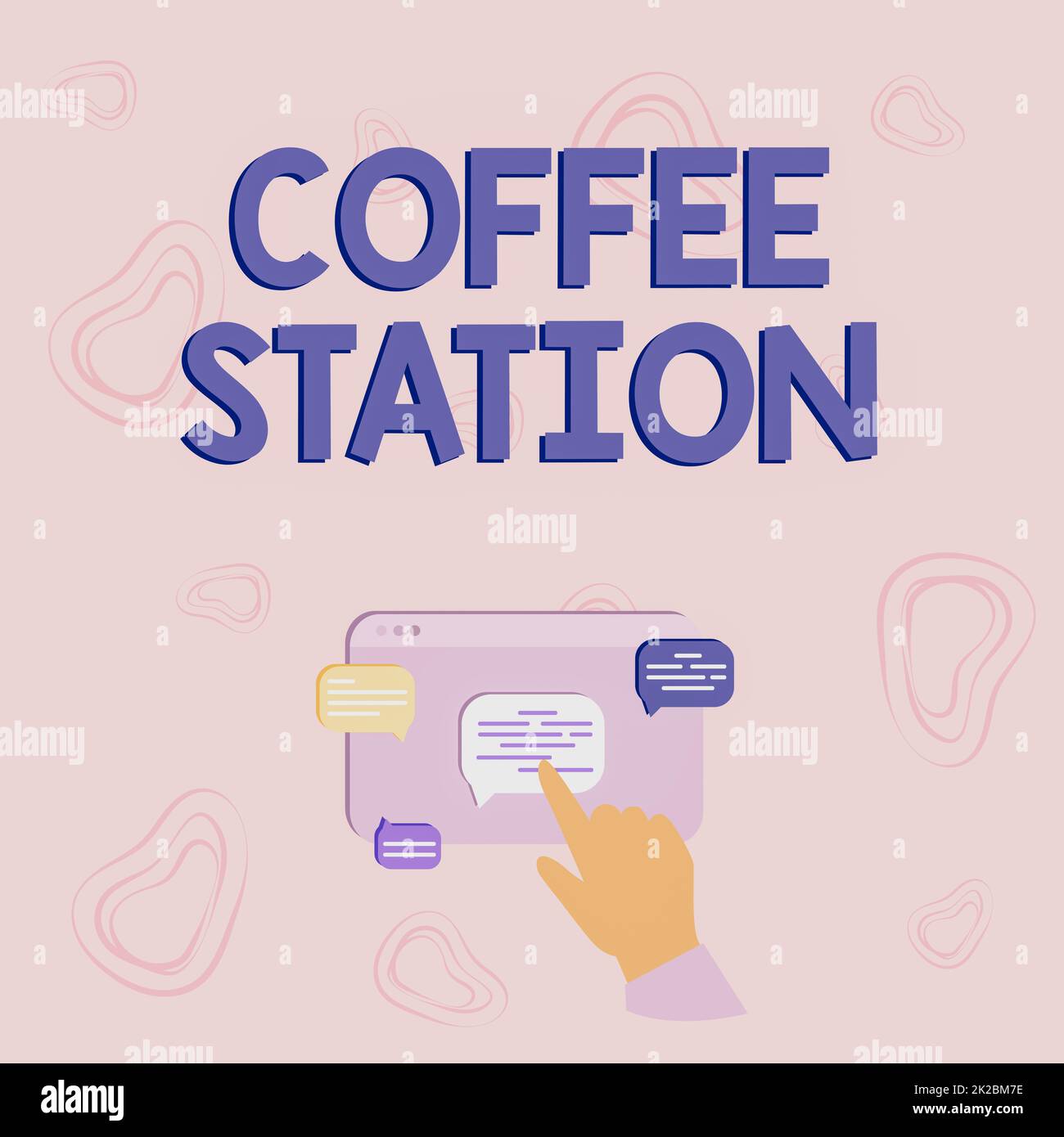 Handschriftlicher Text Coffee Station. Konzept bedeutet ein kleines Restaurant mit ungezwungener Atmosphäre, in dem heiße Getränke serviert werden, wobei der Web-Browser-Bildschirm mit Wachstumsgrafik angezeigt wird. Stockfoto