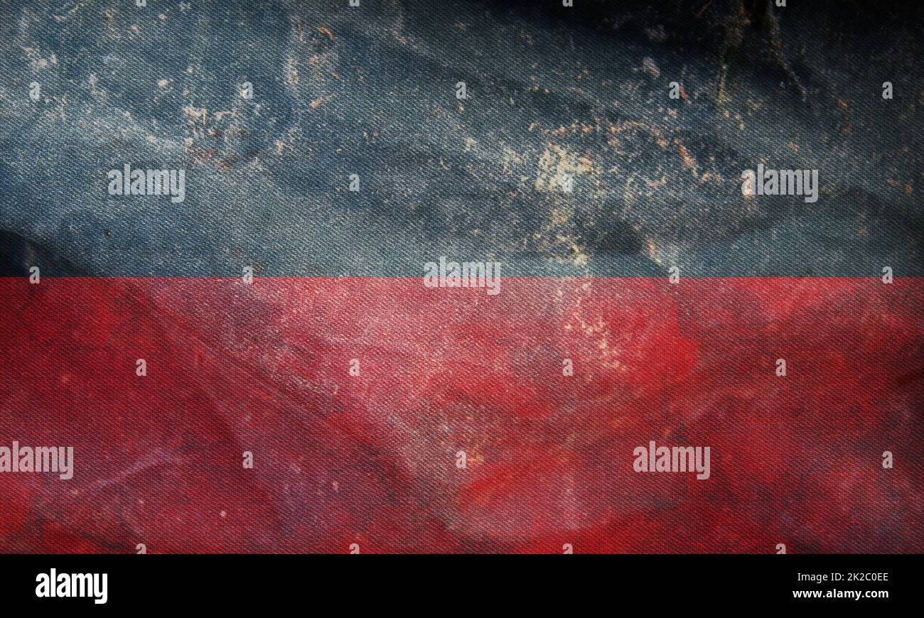 Retro-Flagge von Königreich Württemberg, Europa mit Grunge-Struktur. Flagge für ausgestorbenes Land, ethnische Gruppe oder Kultur, regionale Behörden. Nein Stockfoto