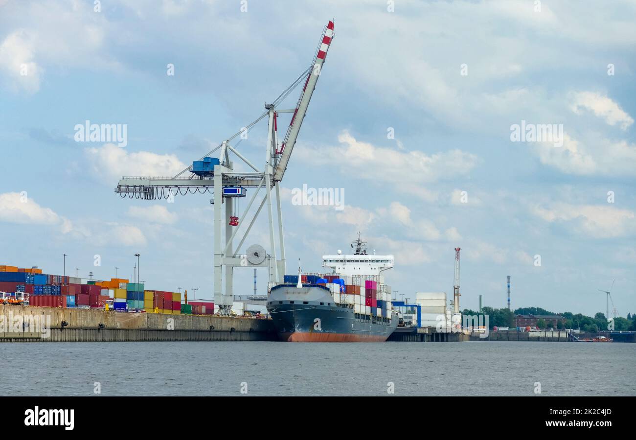 Containerhafen in Hamburg Stockfoto