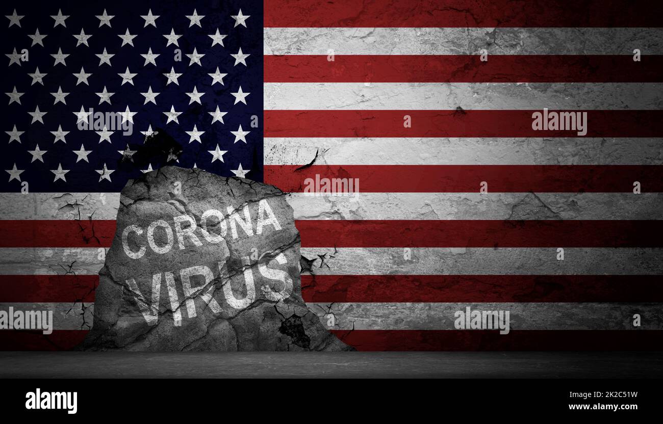 Covid-19-Krise und der Zusammenbruch der US-Märkte, wirtschaftliche Folgen. Stockfoto