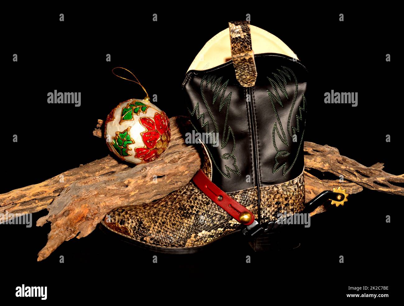 Cowboy-Weihnachten in Schwarz Stockfoto