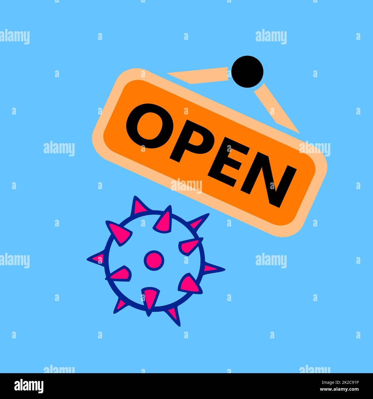 Ein Zeichen mit dem Wort " Open " - ein Symbolsymbol Stockfoto