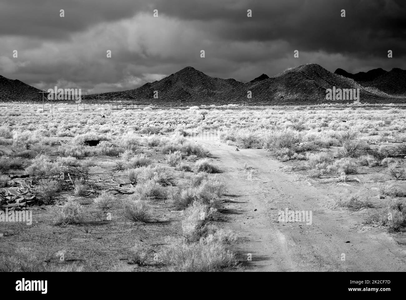 Infrarot Sonora Desert Arizona Dirt Road Stockfoto