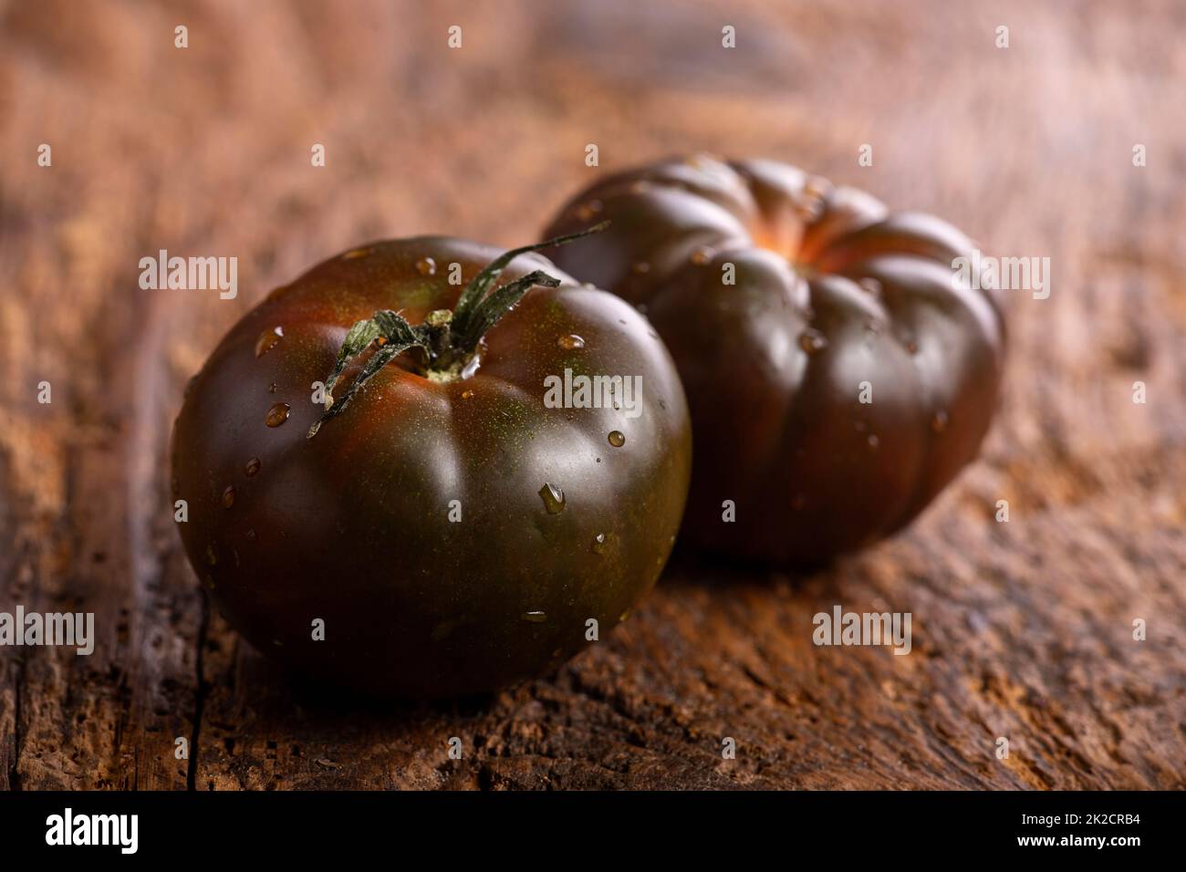 Schwarze Tomaten Stockfoto