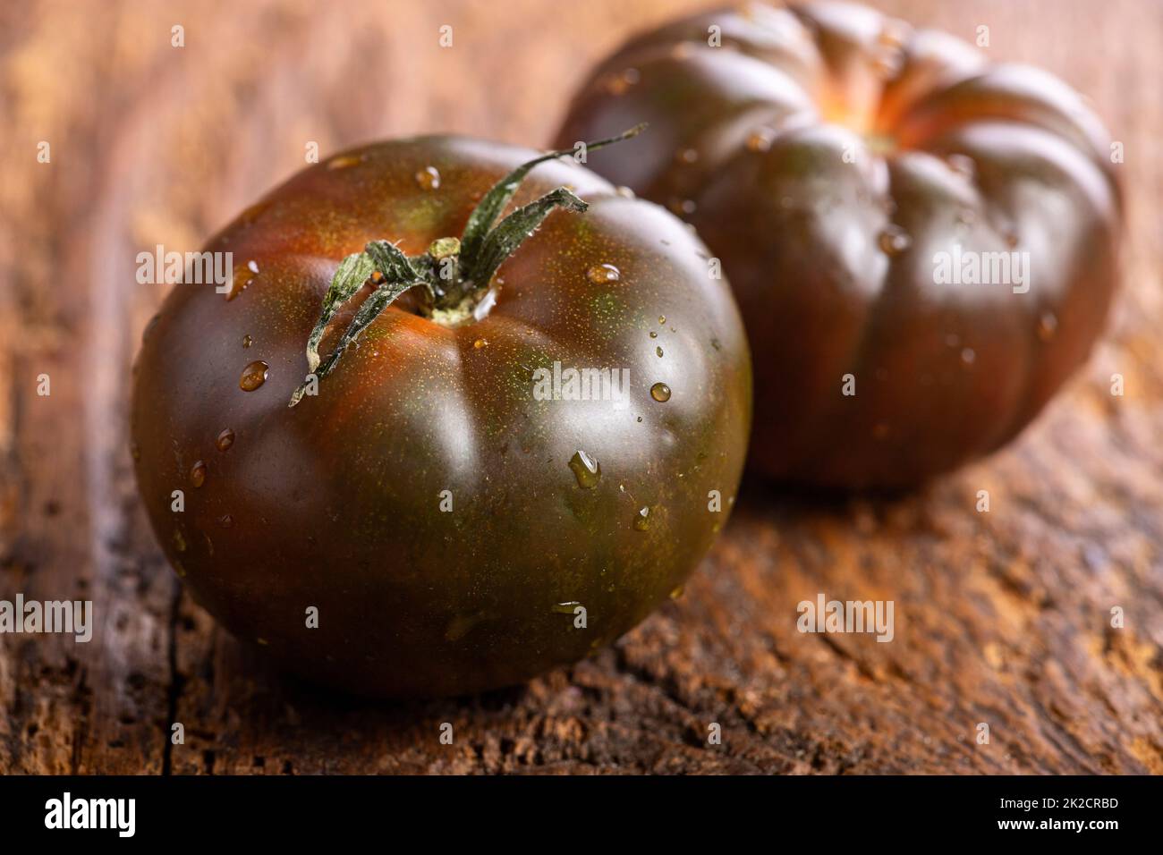 Schwarze Tomaten Stockfoto