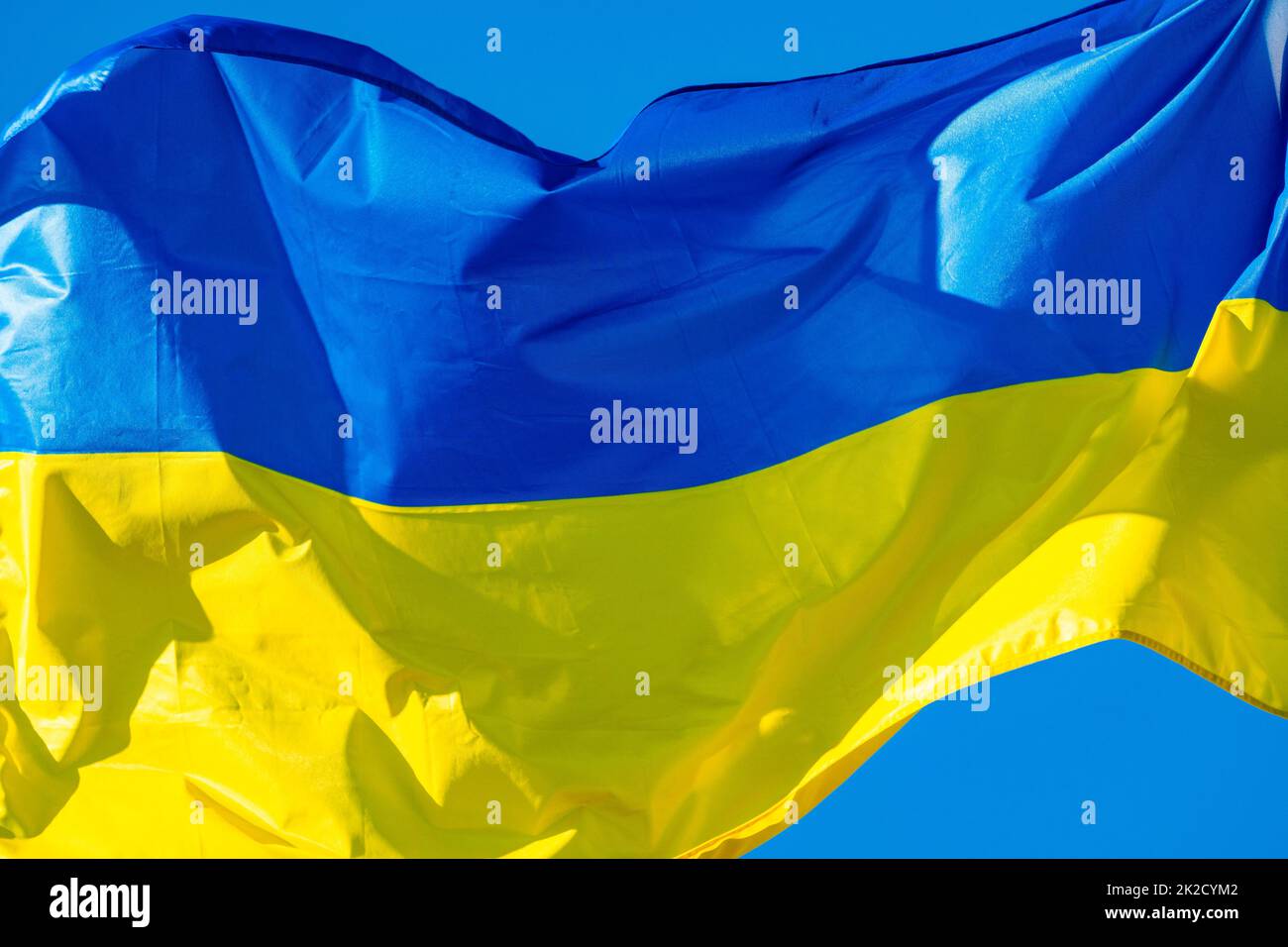 Nahaufnahme der ukrainischen Flagge Stockfoto