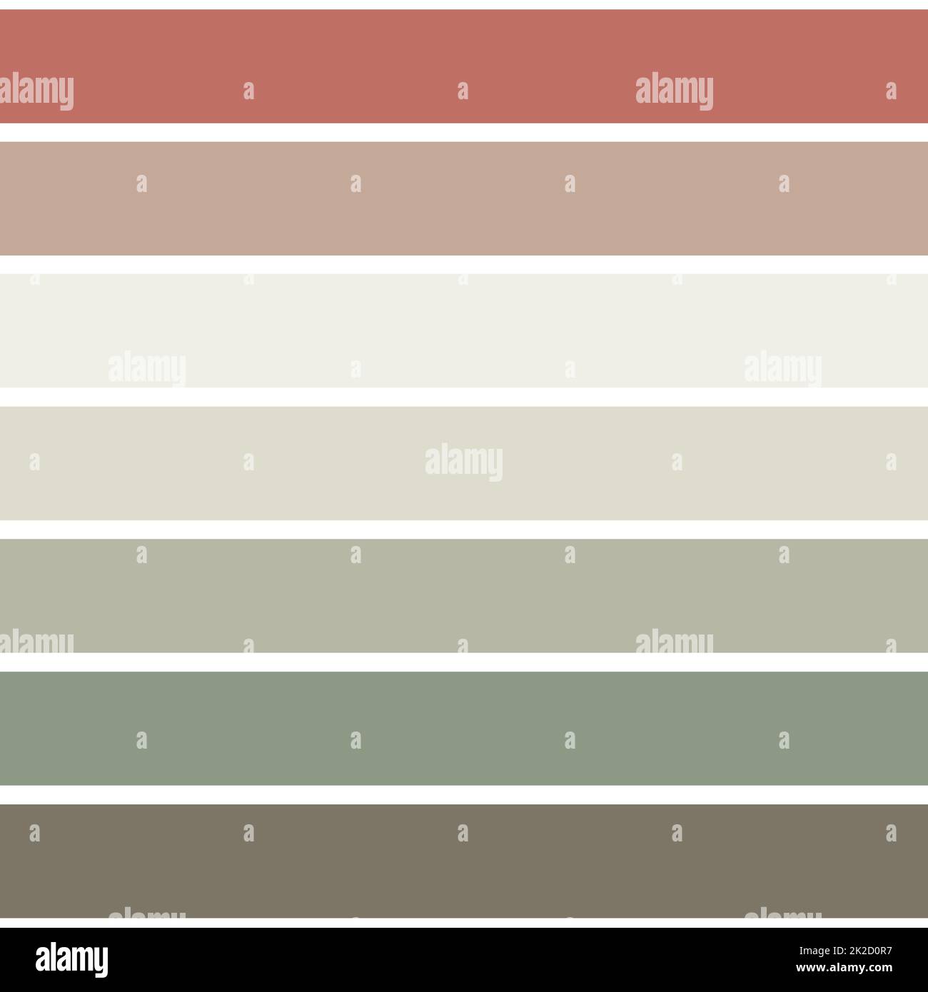 Nahtlos gestreiftes Muster. Rote Farbmischung mit Braun, Grau, Beige und Grün. Hintergrund für Grafik-Design, Stoff, Textil, Mode. Farbtrend 2022 Stockfoto