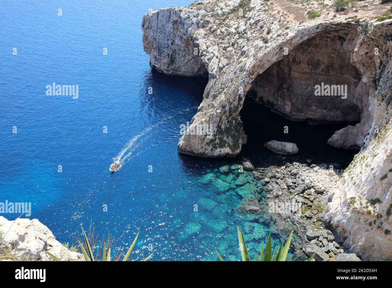 Die berühmte Blaue Grotte in Malta Stockfoto