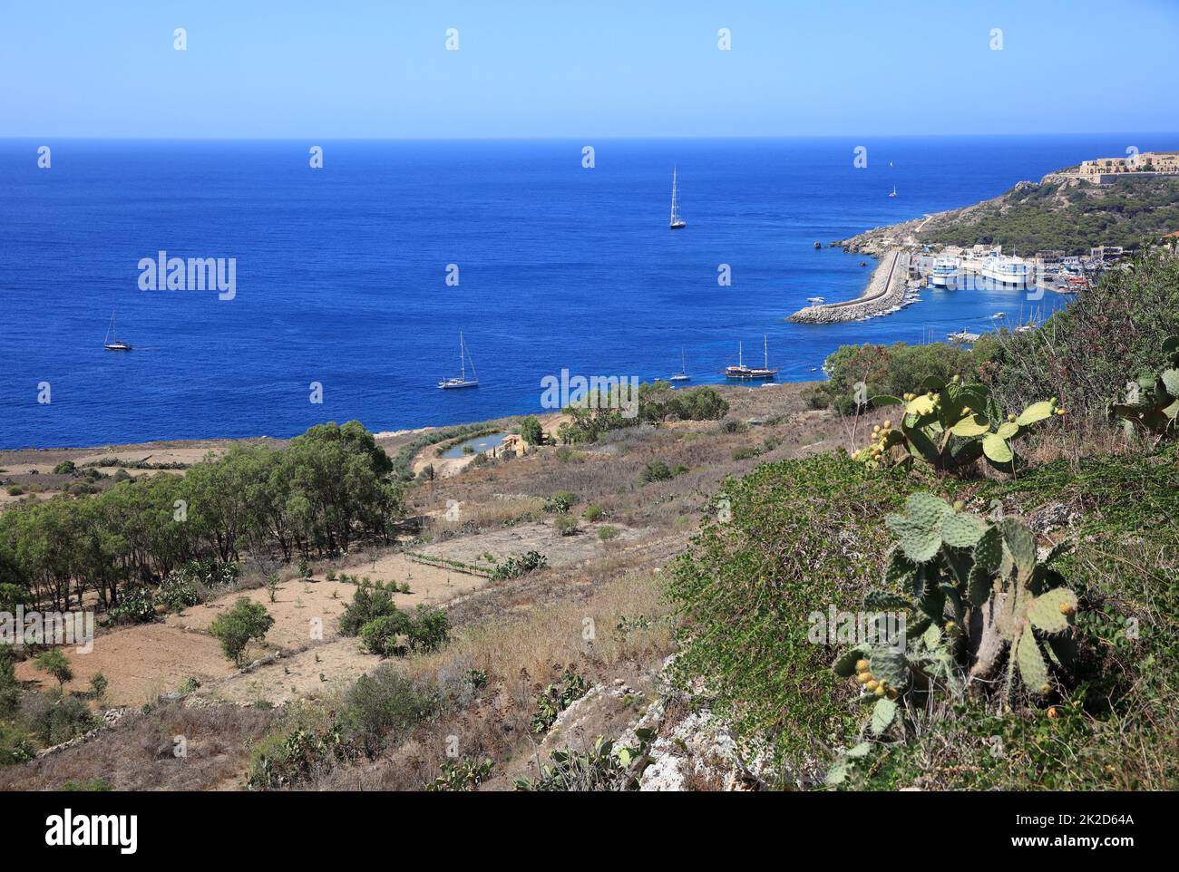 Blick auf den Hafen von Mgarr auf Gozo. Malta Stockfoto