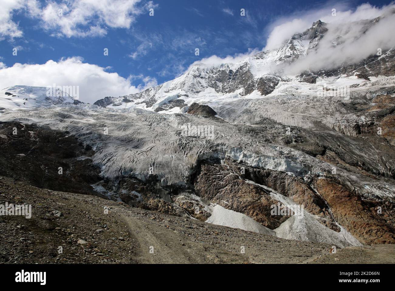 Fee-Gletscher in den Schweizer Alpen. Die Schweiz. Europa Stockfoto