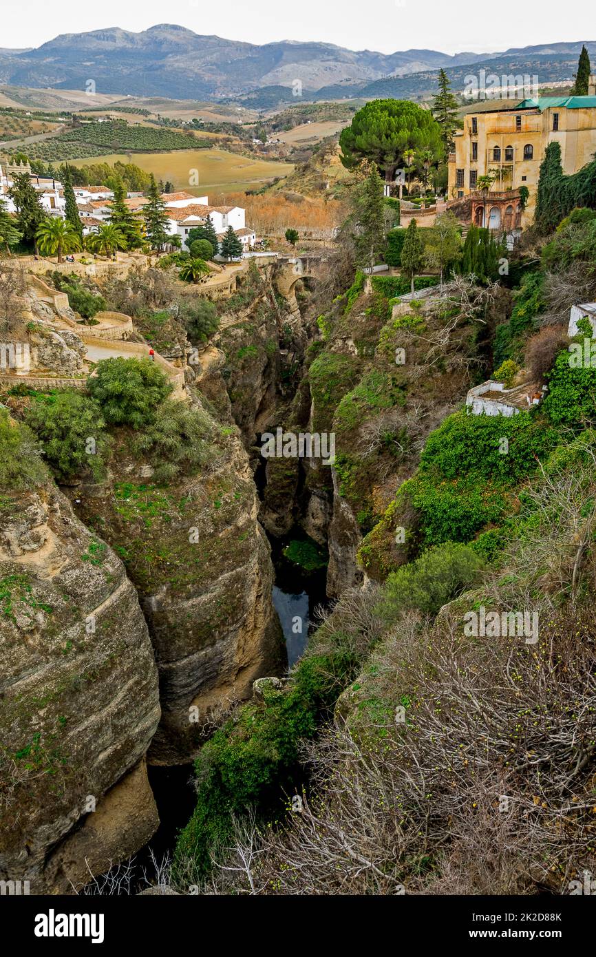 Spanien, Andalusien, Ronda - Jardines de Cuenca Stockfoto