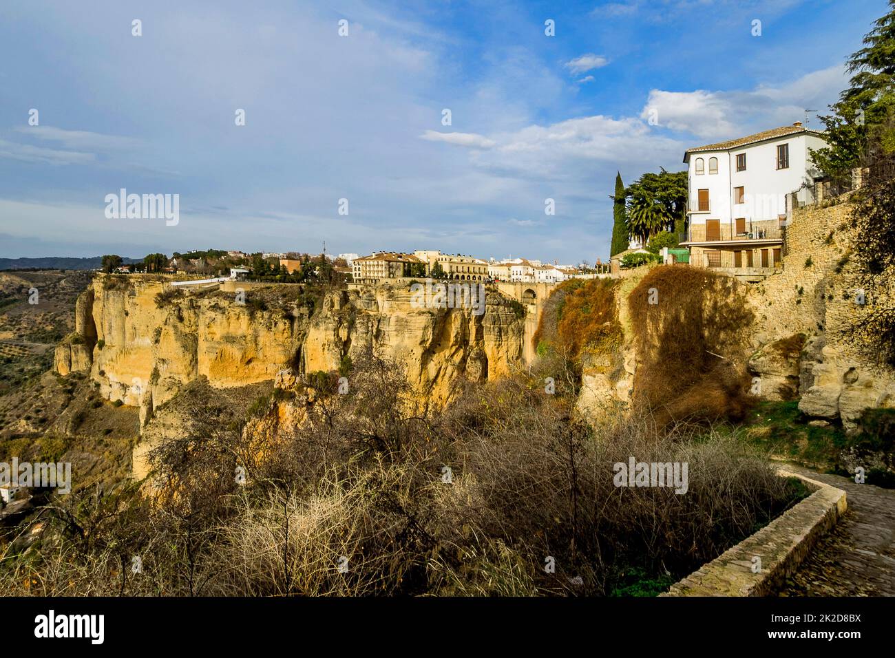 Spanien, Andalusien, Ronda - Mirador de Aldehuela Stockfoto