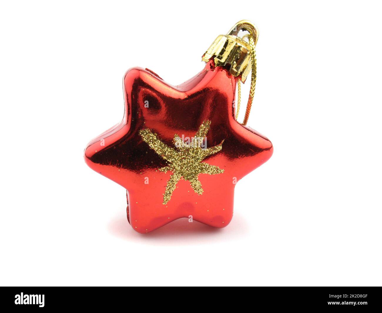 Foto eines Weihnachtssterns für den Weihnachtsbaum in Rot Stockfoto