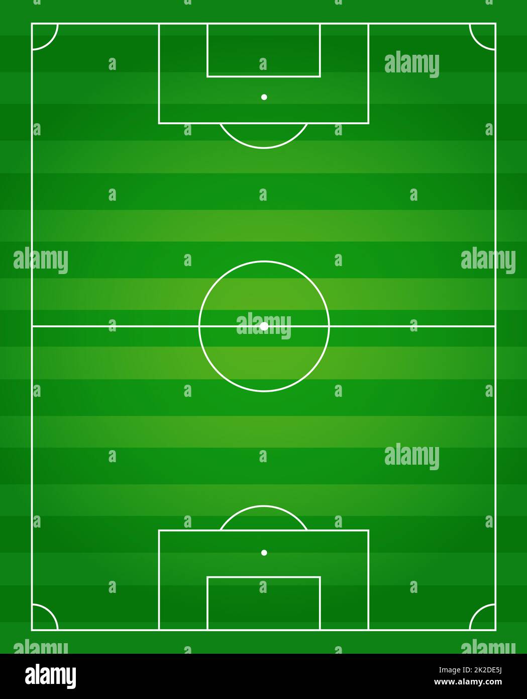 Realistisches Fußballfeld mit offiziellen Markierungen auf dem Feld - Vector Stockfoto