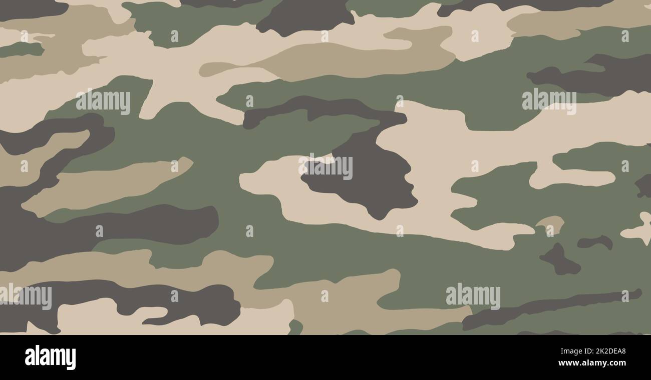 Panorama-Hintergrundtextur Armee-Khaki-Tarnung - Vektor Stockfoto