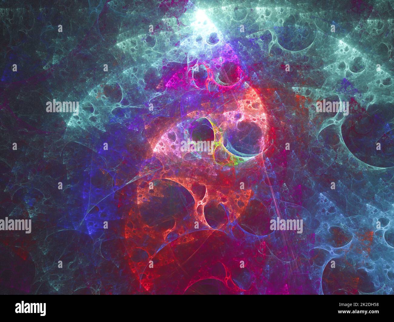 Hintergrund der abstrakten Fraktalart. Computergenerierte Fraktaldarstellung in Mehrfarben Stockfoto