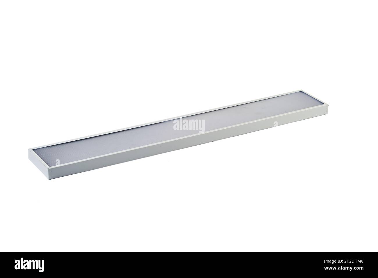 LED-Lampe für nicht-Wohn- und öffentliche Räume auf weißem, isoliertem Hintergrund. Energiesparmodus Stockfoto