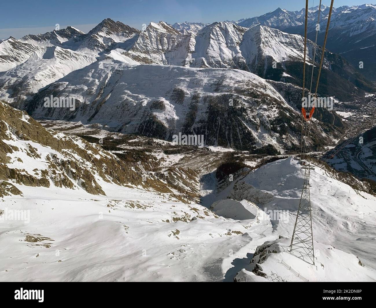 Entlang des Skyway Monte Bianco in Courmayeur, Italien Stockfoto