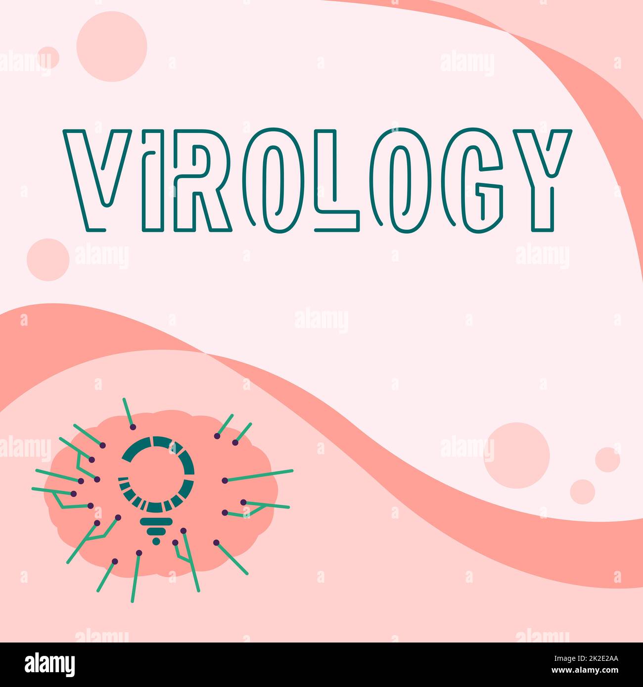 Konzeptionelle Überschrift Virologie. Konzeptfoto Virologie-Glühlampe Zeichnung mit mehreren Zeilen neben leerem Schreibraum. Stockfoto