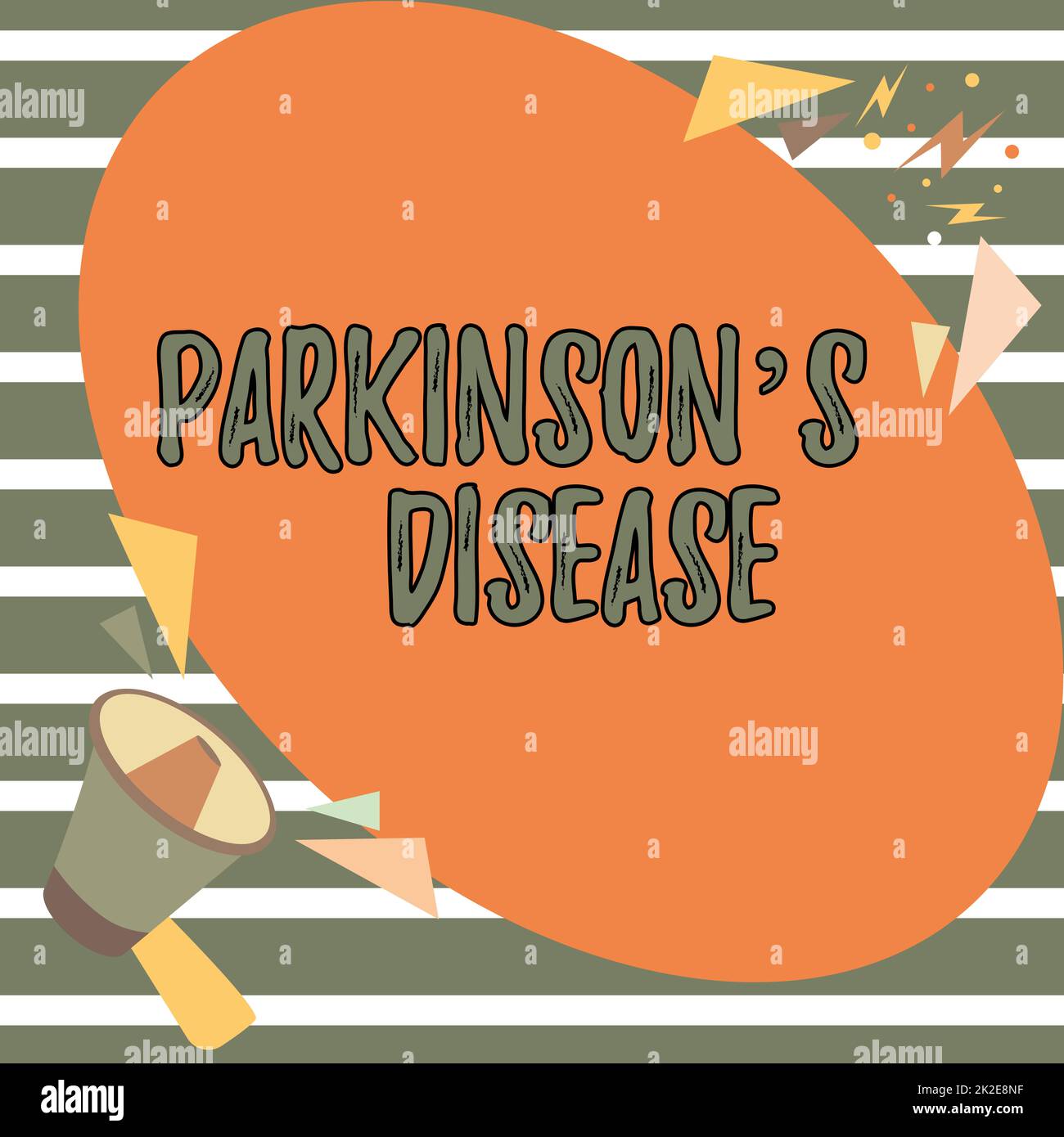 Handschrifttext Parkinson s ist Krankheit. Konzept bedeutet Störung des Nervensystems, die die Bewegung beeinflusst Megaphone Zeichnung Sprechen mit der Chat Cloud Ankündigung machen. Stockfoto