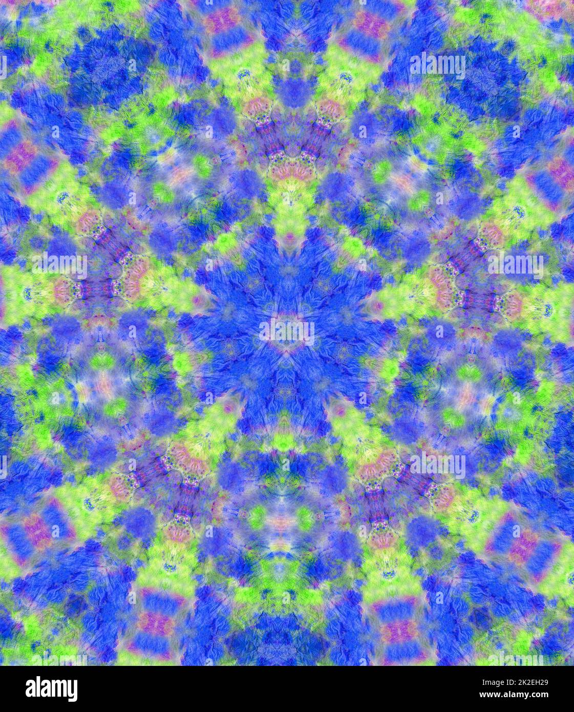 Handbemalter, Wasserfarbener Hintergrund Mit Kaleidoskop-Filter Stockfoto